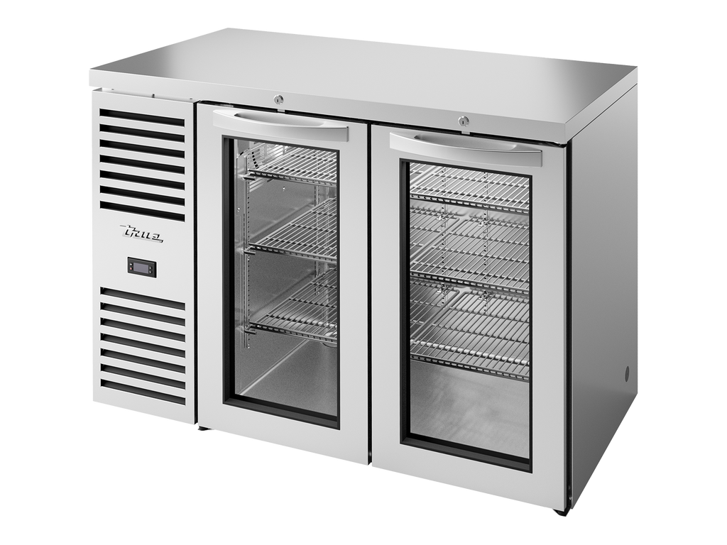 True Refrigeration TBR48-RISZ1-L-S-GG-2 Bar Refrigerator | 2 Glass Swing Doors | Stainless Steel | 440 Litres