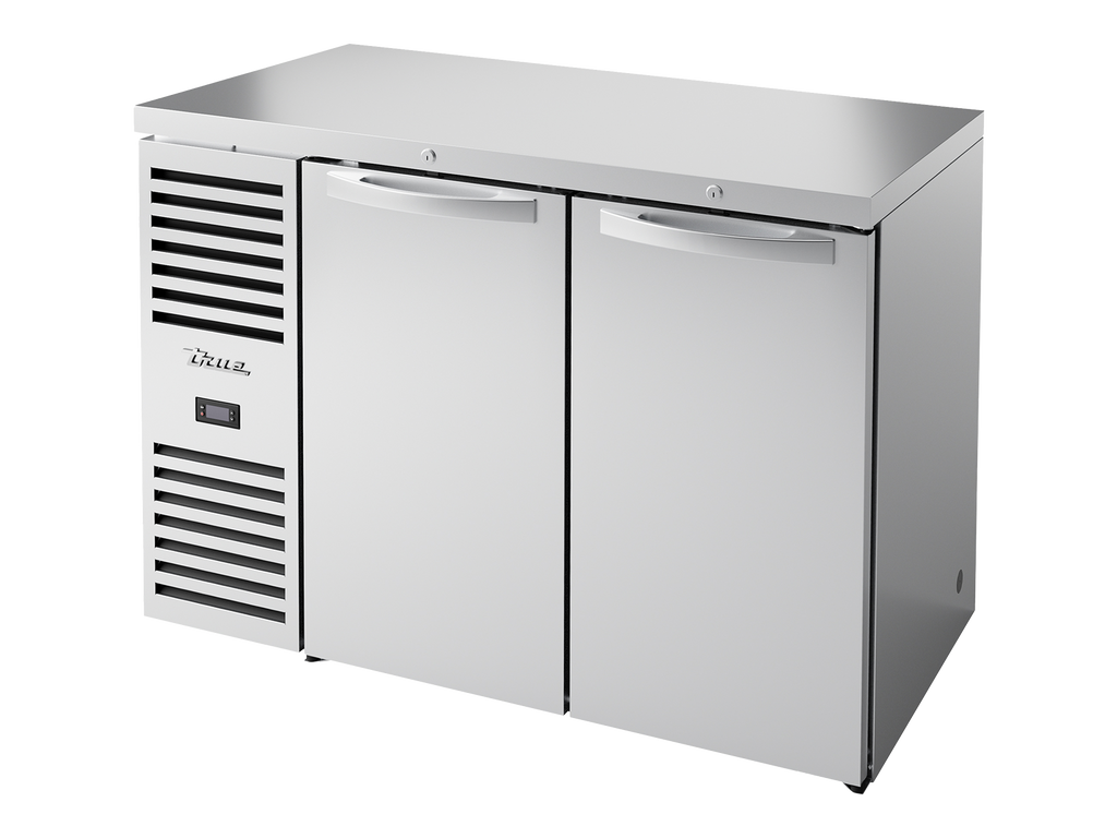 True Refrigeration TBR48-RISZ1-L-S-SS-2 Bar Refrigerator | 2 Solid Swing Doors | Stainless Steel | 440 Litres