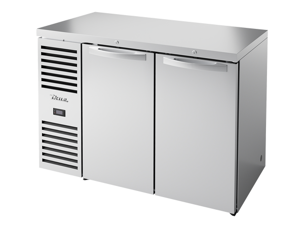 True Refrigeration TBR48-RISZ1-L-S-SS-2 Bar Refrigerator | 2 Solid Swing Doors | Stainless Steel | 440 Litres
