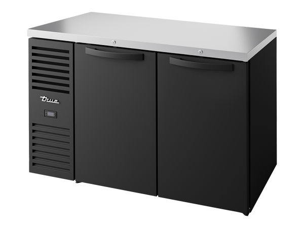 True Refrigeration TBR52-RISZ1-L-B-SS-2 Bar Refrigerator | 2 Solid Swing Doors | Black | 480 Litres