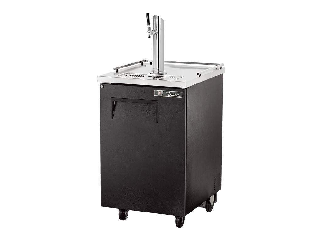 True Refrigeration TDD-1-H Bar Refrigerator | Direct Draw Beer Dispenser | 1 Solid Swing Door | Black | 227 Liters