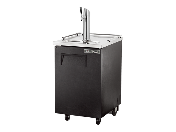 True Refrigeration TDD-1-H Bar Refrigerator | Direct Draw Beer Dispenser | 1 Solid Swing Door | Black | 227 Liters