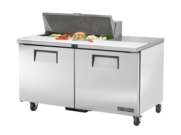 True Refrigeration TSSU-60-10-HC Prep Table Refrigerators | 10x 1/6 Top Pans | 2 Solid Swing Doors | 439 Litres