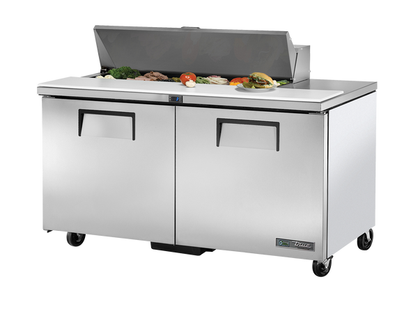 True Refrigeration TSSU-60-12-HC Prep Table Refrigerators | 12x 1/6 Top Pans | 2 Solid Swing Doors | 439 Litres