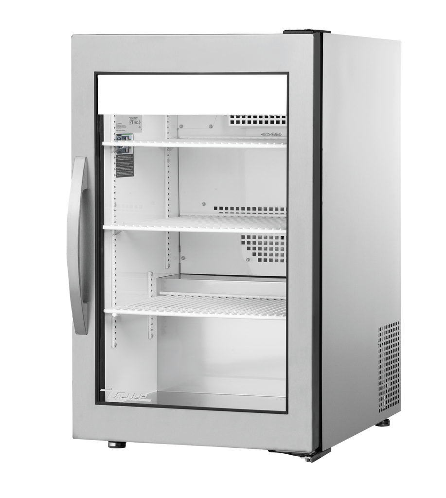 True Refrigeration GDM-06-34-HC~FGD01 Counter-Top Retail Merchandiser Refrigerator | 1 Glass Swing Door | 135 Litres | Stainless Steel