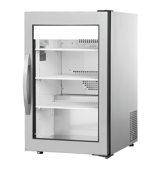 True Refrigeration GDM-06-34-HC~FGD01 Counter-Top Retail Merchandiser Refrigerator | 1 Glass Swing Door | 135 Litres | Stainless Steel