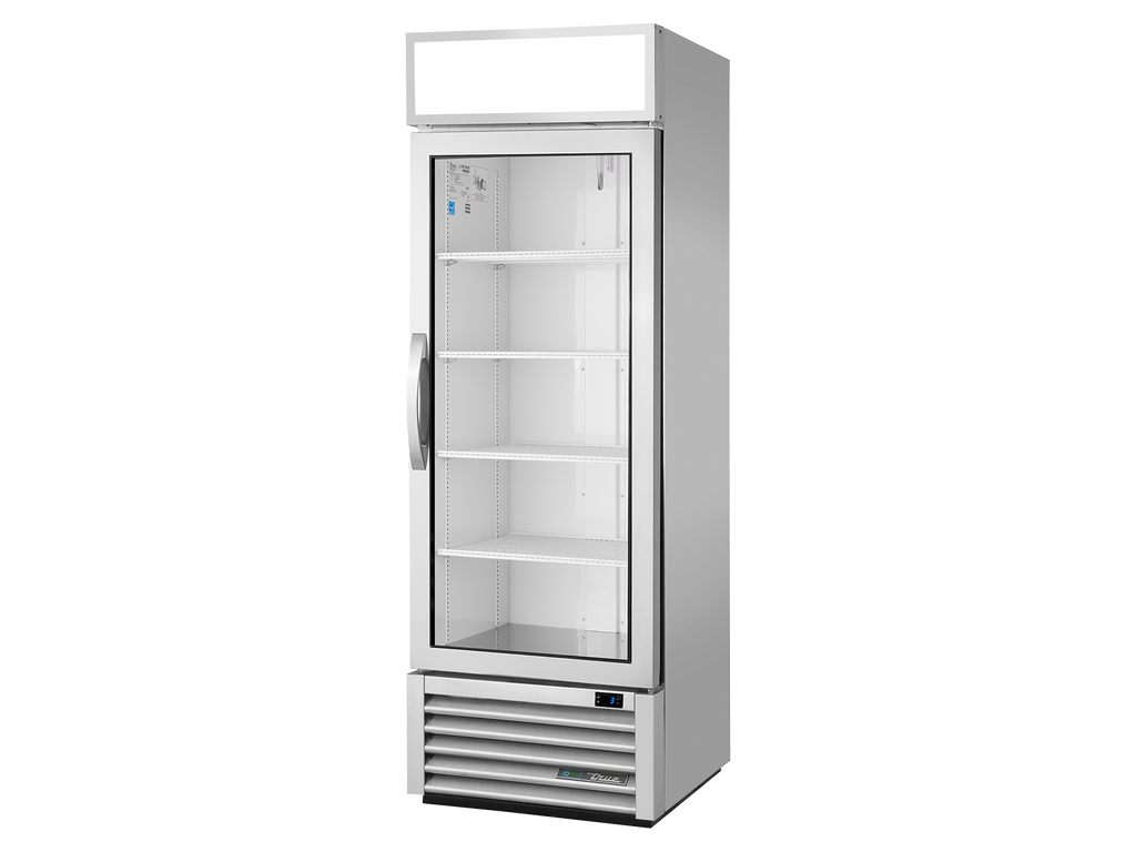 True Refrigeration GDM-19T-HC~FGD01 Upright Retail Merchandiser Refrigerator | 1 Full Glass Swing Door | 350 Litres | Stainless Steel