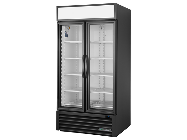 True Refrigeration GDM-35-HC~TSL01 Upright Retail Merchandiser Refrigerator | 2 Full Glass Swing Door | 636 Litres | Black