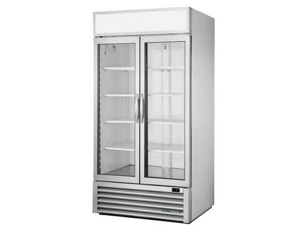 True Refrigeration GDM-35-HC~FGD01 Upright Retail Merchandiser Refrigerator | 2 Full Glass Swing Door | 636 Litres | Stainless Steel