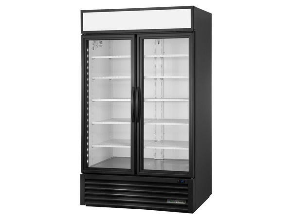 True Refrigeration GDM-43-HC~TSL01 Upright Retail Merchandiser Refrigerator | 2 Full Glass Swing Door | 756 Litres | Black