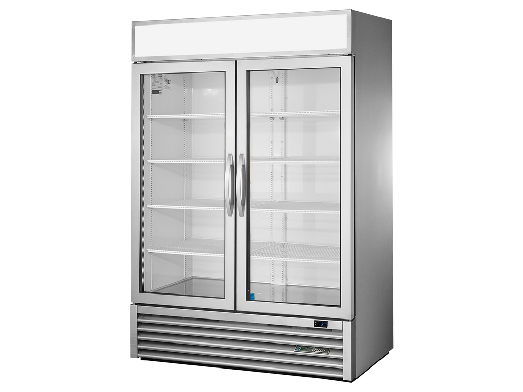 True Refrigeration GDM-49-HC~FGD01 Upright Retail Merchandiser Refrigerator | 2 Full Glass Swing Door | 914 Litres | Stainless Steel
