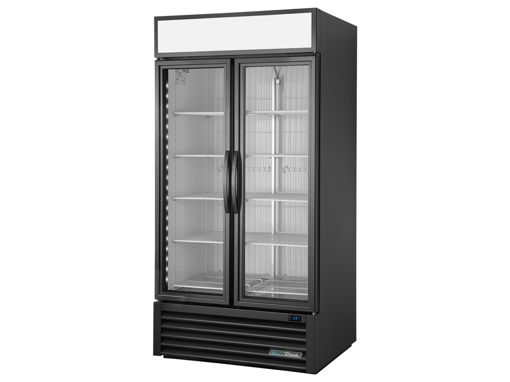 True Refrigeration GDM-35F-HC~TSL01 Upright Retail Merchandiser Freezers | 2 Full Glass Swing Door | 636 Litres | Black