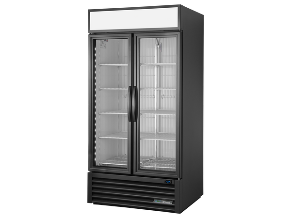True Refrigeration GDM-35F-HC~TSL01 Upright Retail Merchandiser Freezers | 2 Full Glass Swing Door | 636 Litres | Black