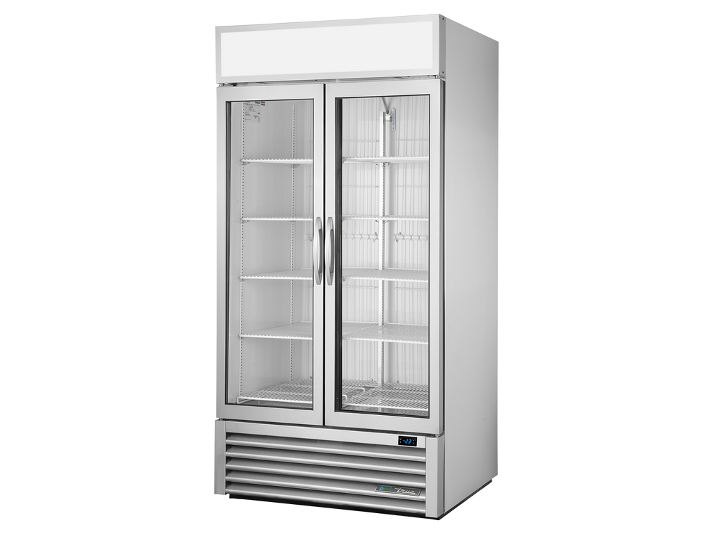True Refrigeration GDM-35F-HC~FGD01 Upright Retail Merchandiser Freezers | 2 Full Glass Swing Door | 636 Litres | Stainless Steel