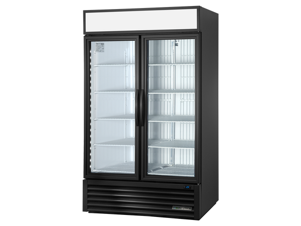 True Refrigeration GDM-43F-HC~TSL01 Upright Retail Merchandiser Freezers | 2 Full Glass Swing Door | 756 Litres | Black