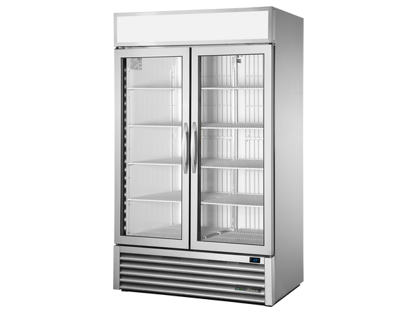 True Refrigeration GDM-43F-HC~FGD01 Upright Retail Merchandiser Freezers | 2 Full Glass Swing Door | 756 Litres | Stainless Steel