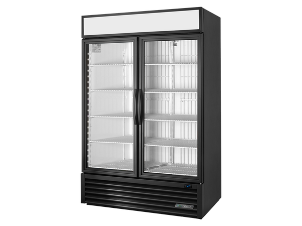 True Refrigeration GDM-49F-HC~TSL01 Upright Retail Merchandiser Freezers | 2 Full Glass Swing Door | 914 Litres | Black