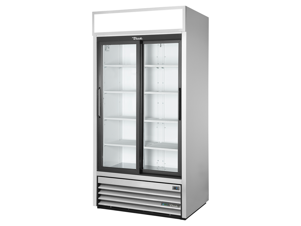 True Refrigeration GDM-33-HC-LD Upright Retail Merchandiser Refrigerator | 2 Full Glass Slide Doors | 636 Litres