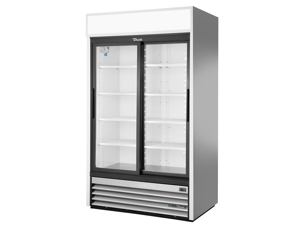 True Refrigeration GDM-37-HC-LD Upright Retail Merchandiser Refrigerator | 2 Full Glass Slide Doors | 656 Litres