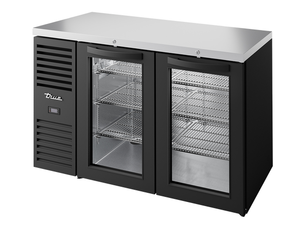 True Refrigeration TBR52-RISZ1-L-B-GG-2 Bar Refrigerator | 2 Glass Swing Doors | Black | 480 Litres