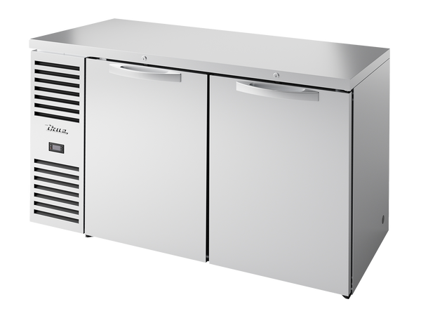 True Refrigeration TBR60-RISZ1-L-S-SS-2 Bar Refrigerator | 2 Solid Swing Doors | Stainless Steel | 550 Litres