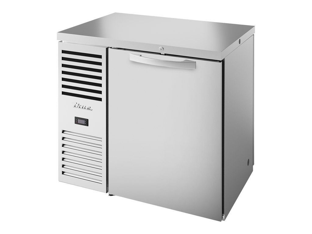 True Refrigeration TBR36-PTSZ1-L-S-S-S-2 "Pass-Thru" Bar Refrigerator | 1 Solid Swing Door Front | 1 Solid Swing Door Rear | Stainless Steel | 350 Litres