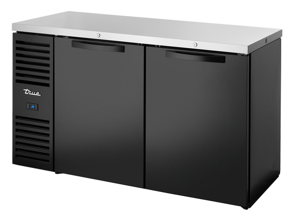 True Refrigeration TBR60-PTSZ1-L-B-SS-SS-2 Pass-Thru Bar Refrigerator | 2 Solid Swing Doors Front | 2 Solid Swing Door Rear | Black | 550 Litres