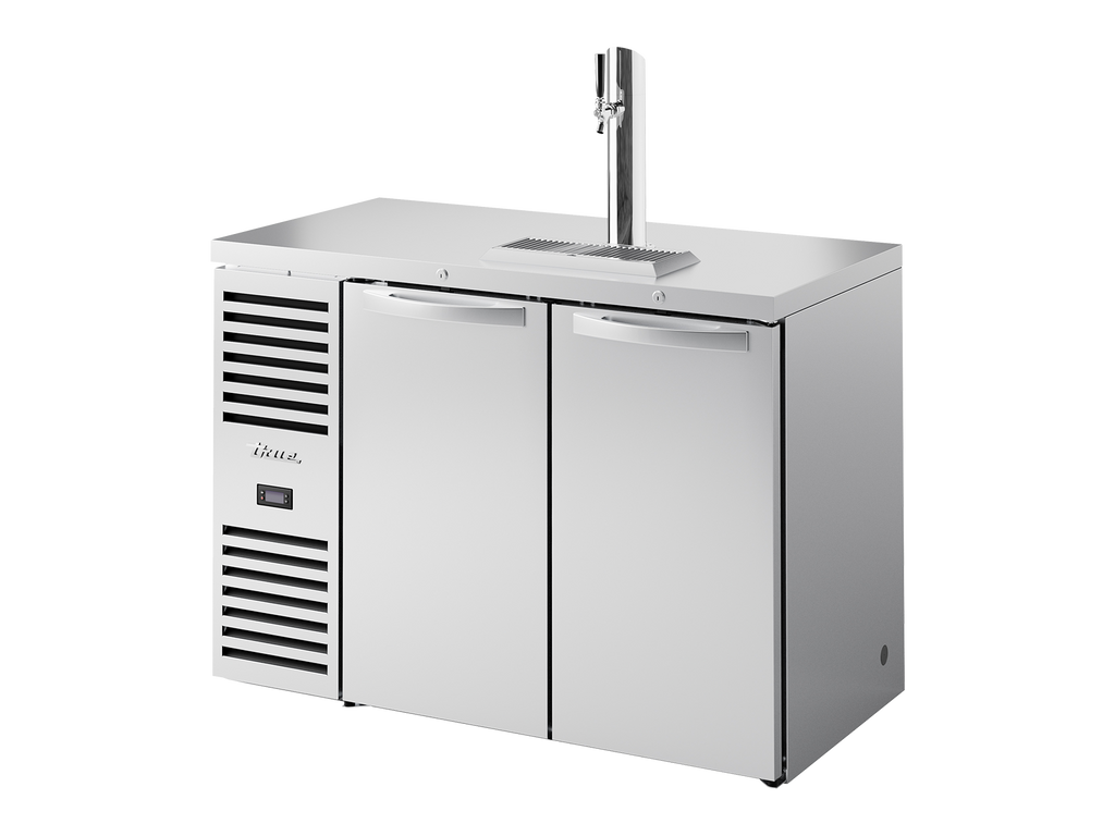 True Refrigeration TDR48-RISZ1-L-S-SS-2 Bar Refrigerator | Keg Chiller / Dispenser | 2 Solid Swing Doors | Stainless Steel | 440 Litres