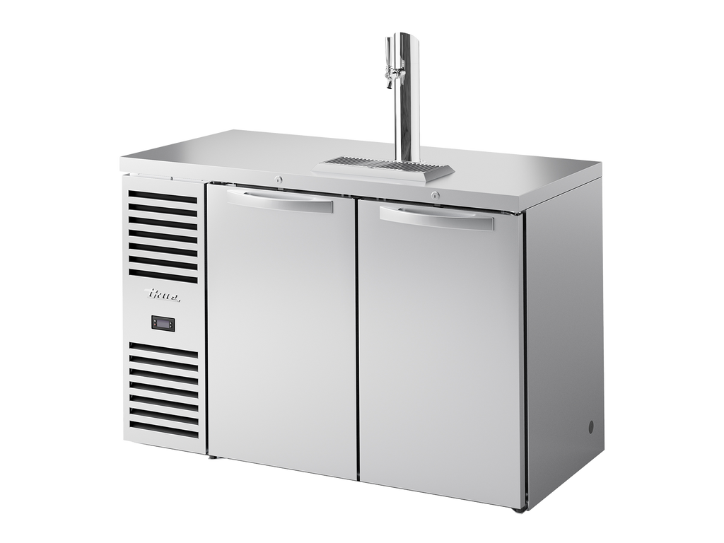 True Refrigeration TDR52-RISZ1-L-S-SS-2 Bar Refrigerator | Keg Chiller / Dispenser | 2 Solid Swing Doors | Stainless Steel | 550 Litres
