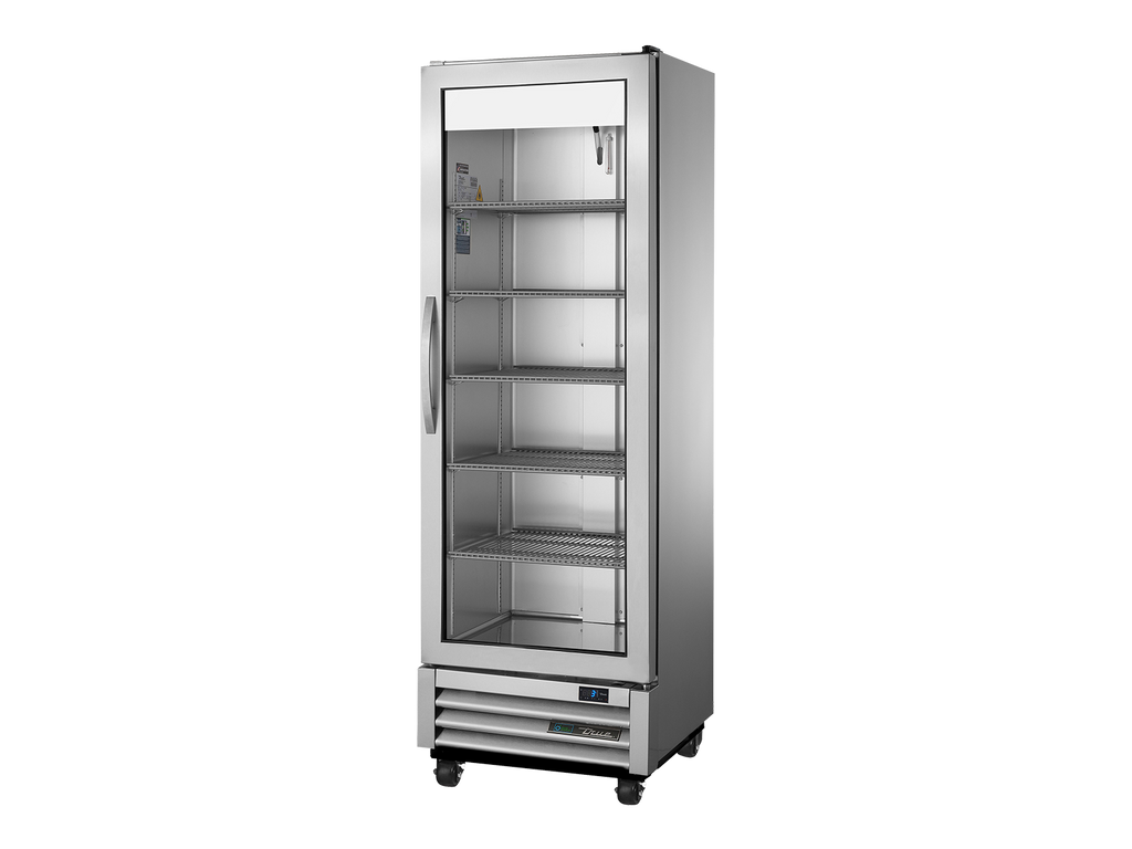 True Refrigeration T-15G-HC-FGD01 RH Super Slimline Upright Foodservice Refrigerator | 1 Full Glass Swing Door | 290 Litres | Right Door Opening