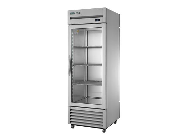 True Refrigeration T-23G-PT-HC-FGD01 Upright "Pass-Thru" Display Refrigerator | Glass Door Front | 1 Solid Door Rear | 438 Litres