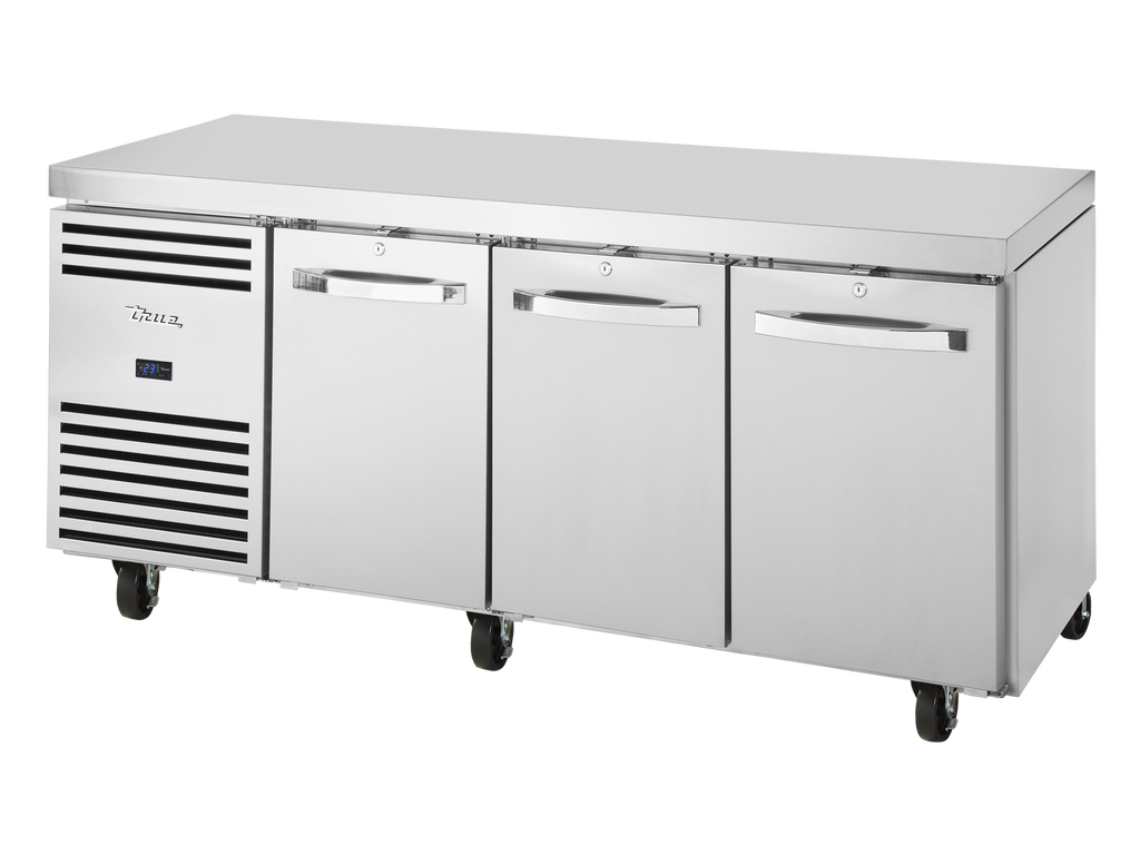 True Refrigeration TCF1/3-CL-SS-DL-DR-DR 1/1 GN Counter Freezer | 3 Section | 249 Litres