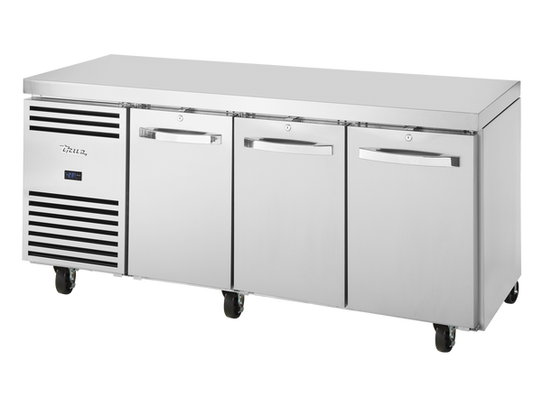 True Refrigeration TCF1/3-CL-SS-DL-DR-DR 1/1 GN Counter Freezer | 3 Section | 249 Litres