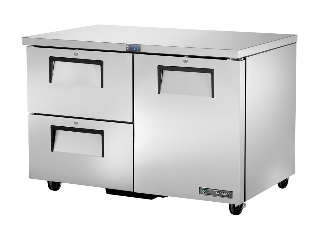 True Refrigeration TUC-48D-2-HC Undercounter Foodservice Refrigerator | 2 Drawers + 1 Solid Swing Door | 158 Litres