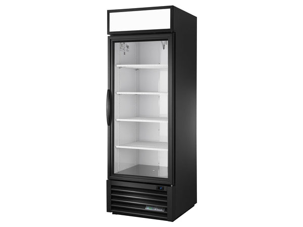 True Refrigeration GDM-19T-HC~TSL01 Upright Retail Merchandiser Refrigerator | 1 Full Glass Swing Door | 350 Litres | Black