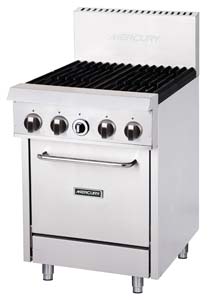 Mercury M24S-4F Gas Static Oven 4 Burner Range I Commercial Gas Range