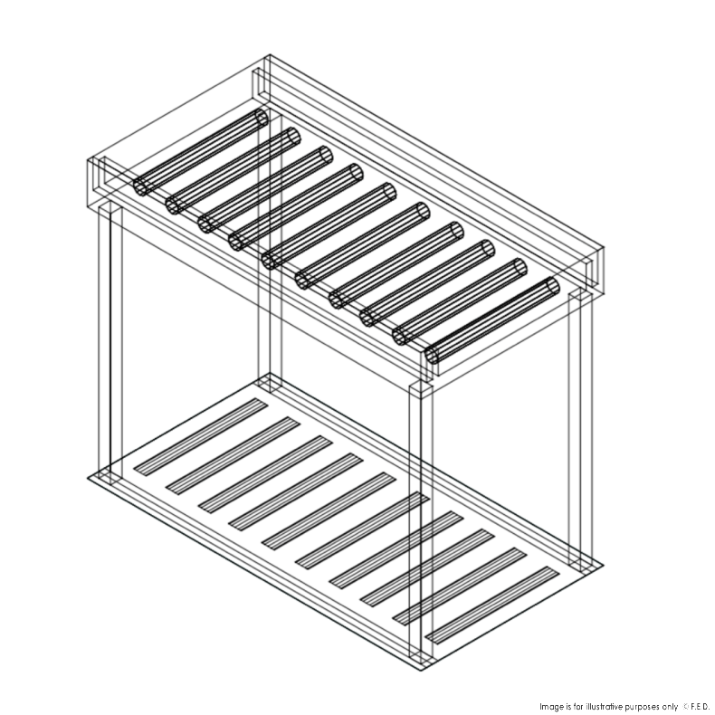 F.E.D MR2C Fagor I Stainless Steel Tables I Rolling Table I for 2 Baskets