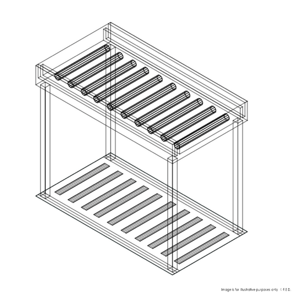 F.E.D MR2C Fagor I Stainless Steel Tables I Rolling Table I for 2 Baskets