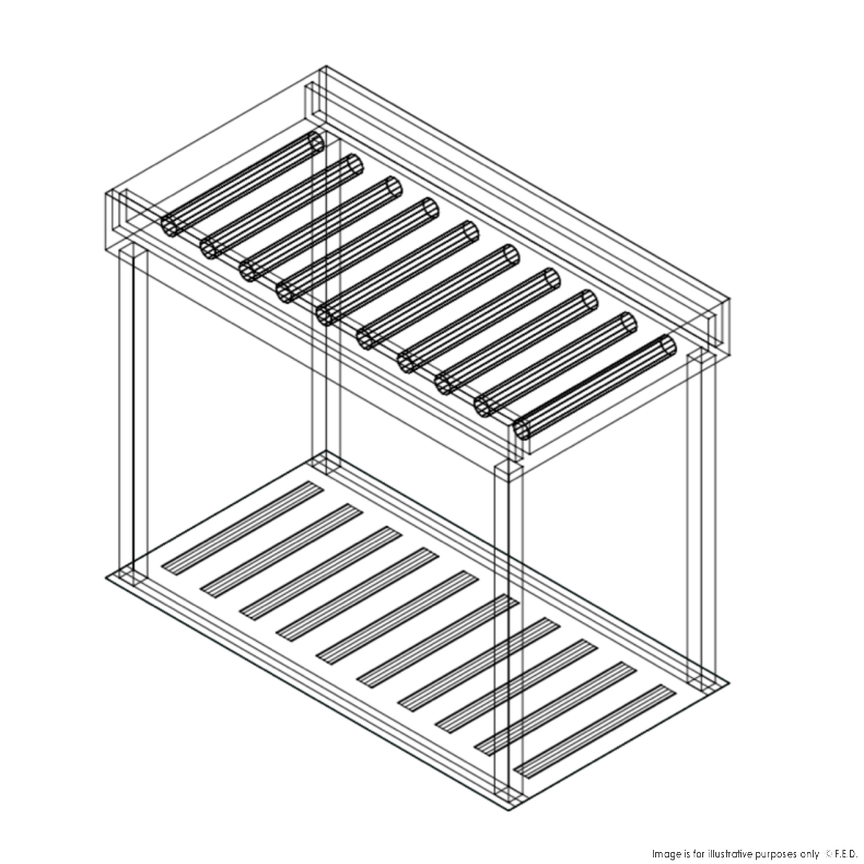 F.E.D MR4C Fagor I Stainless Steel Tables I Rolling Table I for 4 Baskets