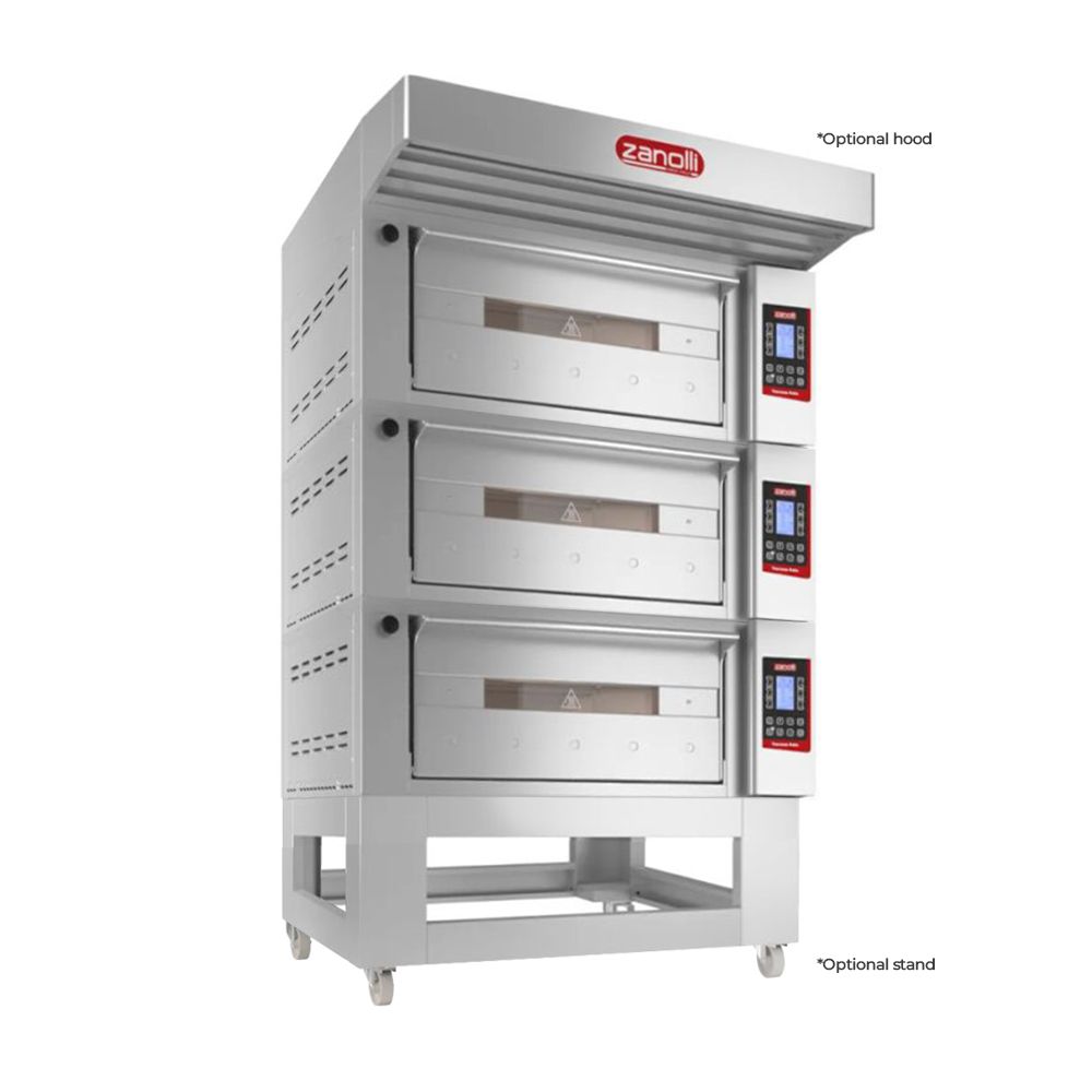 Zanolli POM2E06A-3 Teorema Polis Electric 2 Tray Triple Bakery Deck Oven
