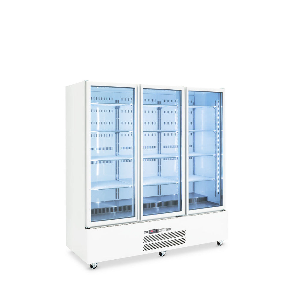 Williams Refrigeration HQS3GWHC I White I Glass Door I 3 Door Refrigerator I Refrigerator I Commercial Refrigerator
