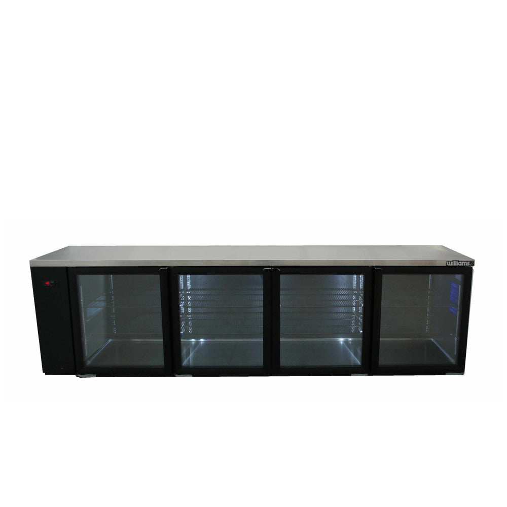 Williams Refrigeration HB4RGB I Boronia Remote I Black I 4 Glass Door Fridge I Refrigerator I Commercial Refrigerator