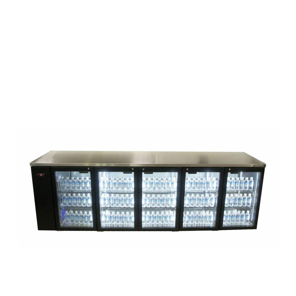 Williams Refrigeration HC5RGB I Cameo Remote I Black I Glass Door I 5 Door I Refrigerator I Back Bar Fridge