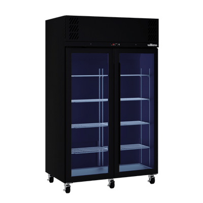 Williams Refrigeration HP2GBHC I Pearl I Upright Fridge I Black I Glass Door I 2 Door I Refrigerator I Commercial Refrigerator