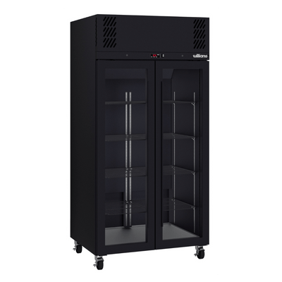 Williams Refrigeration HPR2GBHC I Pearl I Black I Upright Fridge I Glass I 2 Door I Refrigerator I Slim Fridger I Commercial Refrigerator