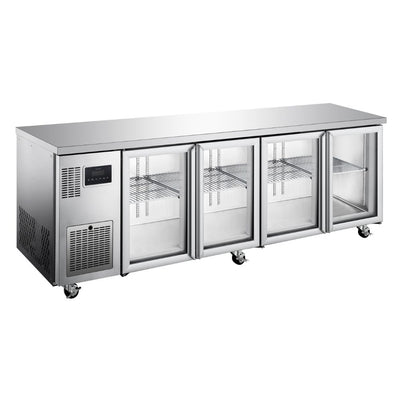 Williams Refrigeration HTU4GSHC Topaz Undercounter | 4 Glass Door | Self Contained | Undercounter Fridge