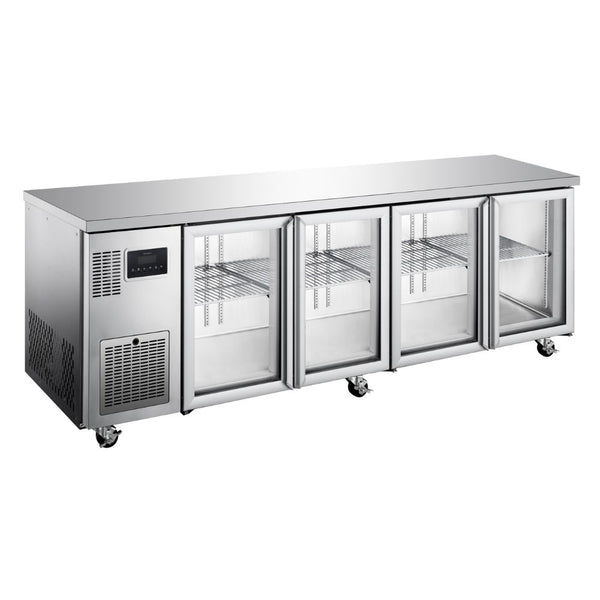 Williams Refrigeration HTU4GSHC Topaz Undercounter | 4 Glass Door | Self Contained | Undercounter Fridge