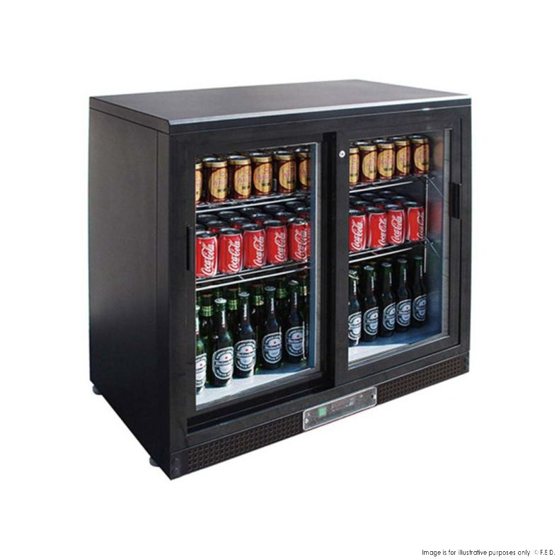 F.E.D SC248SD I Double Sliding Door I Drink Cooler I Beer Cooler I Self Closing Door I Bar Cooler