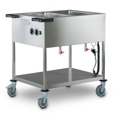 Hupfer SPA-EB-2F-S-S Mobile Heated Bain Marie I 2 X GN (NOT SUITABLE FOR DRY HEATING)