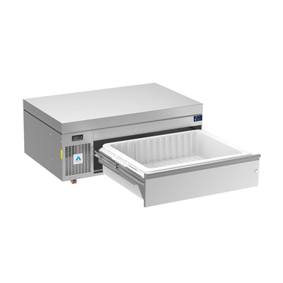 Adande VLS1.CW | Single Slimline Dual Temperature Drawer | Plinth / Standard Castor (adjustable) / Work Top
